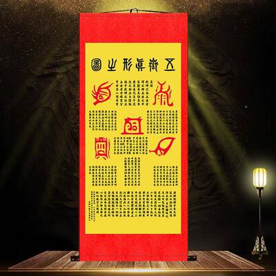 。五岳真书形图挂画家用装客厅法玄中式F767MJM7饰卷轴壁画关山水