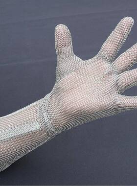 头工宰厂19CM加634长防切割手套316L不锈钢环丝手套手源部防护屠