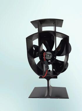 直销TP2001-5黑色5叶真壁炉火风扇节约壁料炉燃静音热动力风扇