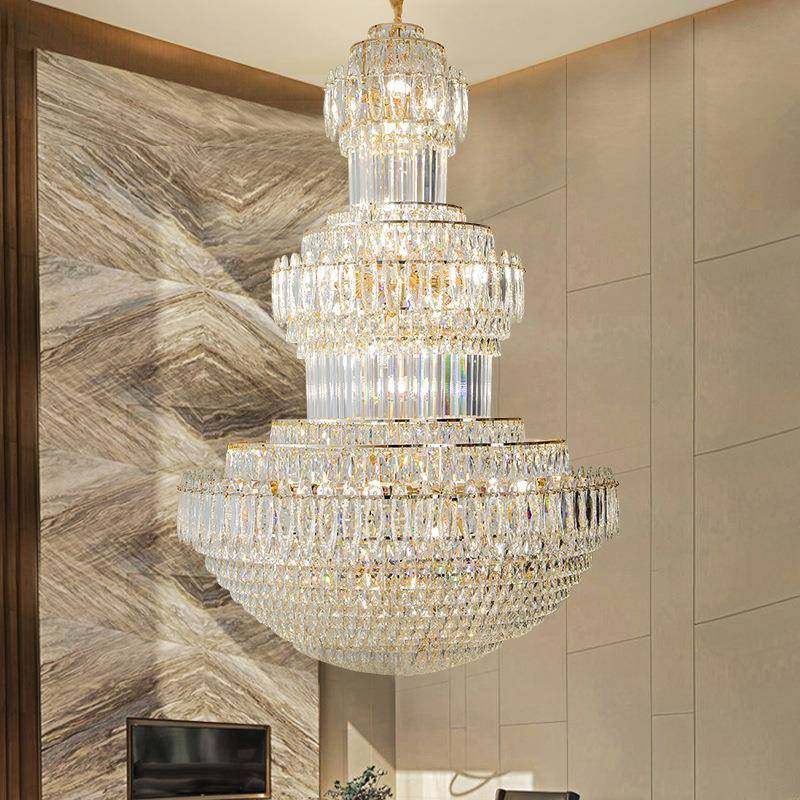 水晶大吊灯墅复式楼堂吊灯酒店奢华大设气QX2313大吊灯售大楼别部