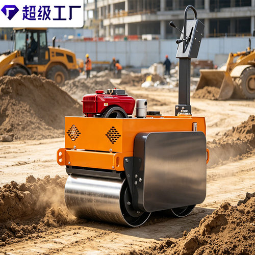 市政路面整平压实小型压路机 手扶双轮压路机可配风冷水冷发动机