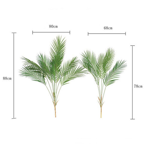 好货Multiple Green Artificial Palm Leaf Plastic Plants Garde