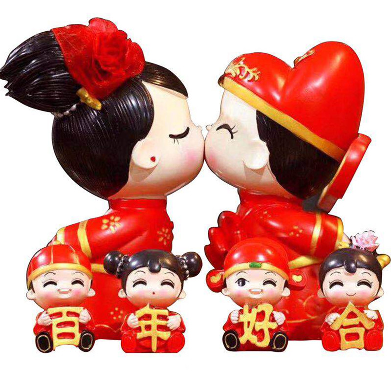 创意结婚礼物新婚庆娃娃摆件闺蜜实用礼婚房装饰品工艺礼品