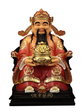 文财神爷雕像树脂佛像彩绘供奉招财进宝比干家用开业礼品客厅摆件