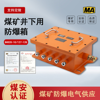 极速矿用隔爆型低压电缆接线盒BHD20-10/127-12G 矿用防爆箱接线