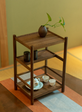 极速闲云茶棚茶家具小博古架置物架古董收纳柜茶具桌面实木茶杯茶