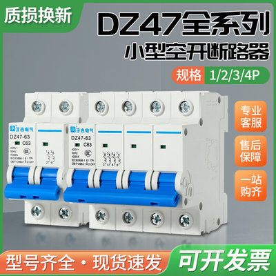 家用小型断路器DZ47 1P2P3P4P空开6A10A16A32A63A保护器空气开关