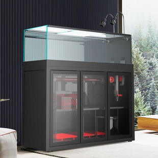 水族箱客厅超白侧溢流极窄鱼缸观赏鱼吉罗南美玻璃缸龙门灯溪流缸