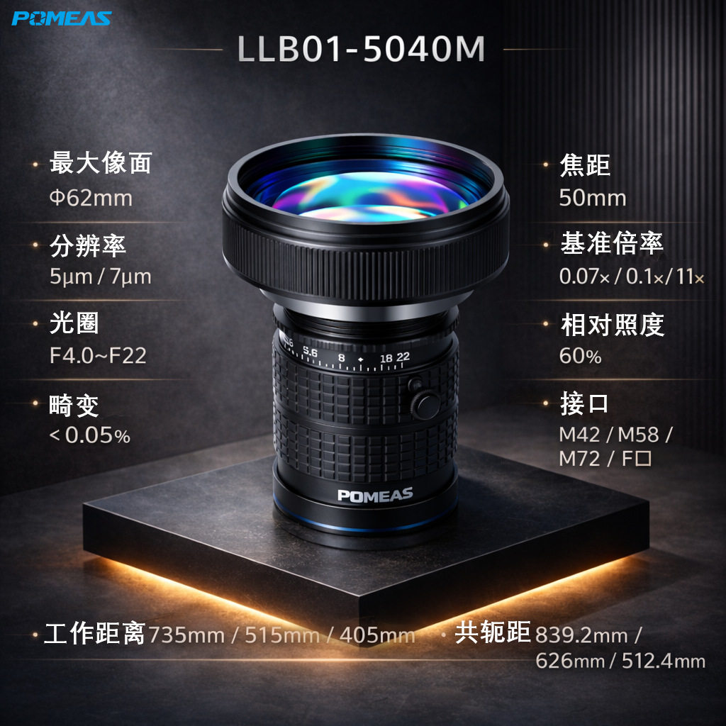 8K高清线扫描镜头4.0光圈50mm焦距M58 M72接口工业线阵相机镜头