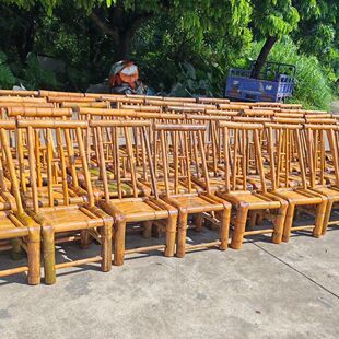 2026传统手工老式竹椅靠背椅围炉煮茶配椅火锅烧烤家竹椅子儿童拍