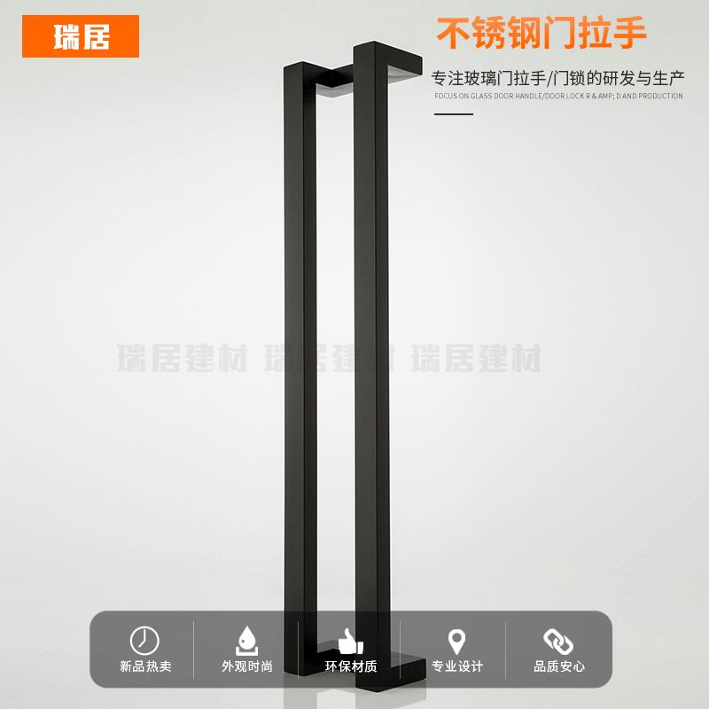 五金黑色方管拉手不锈钢门把手玻璃门拉手包框门拉手烤漆拉手