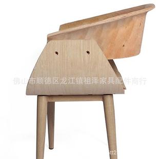 简约餐椅家用欧式 意式 实木凳子阳台休闲书房写字靠背椅毛坯板