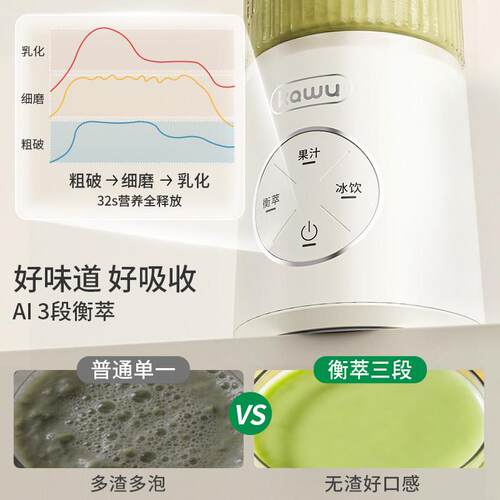 awu屋高卡压机轻食k破壁机小型便携破壁杯多功能可碎冰奶GZ50-2昔