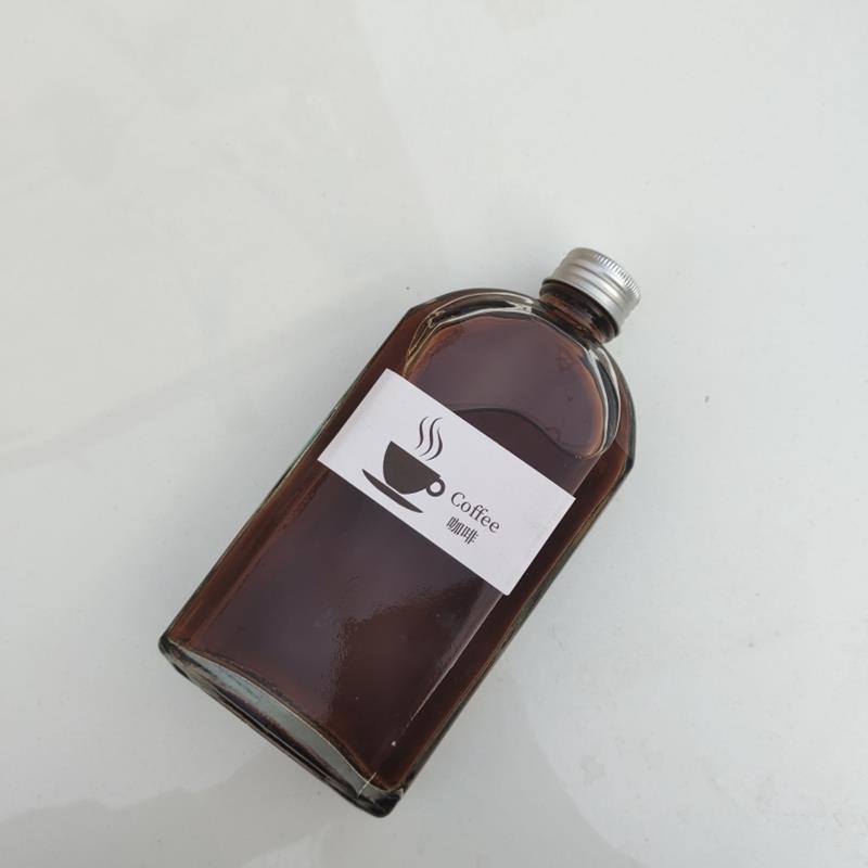 创意璃奶茶果汁瓶 INS风冷萃 冰滴咖啡瓶VKA 扁方形密玻封储物瓶