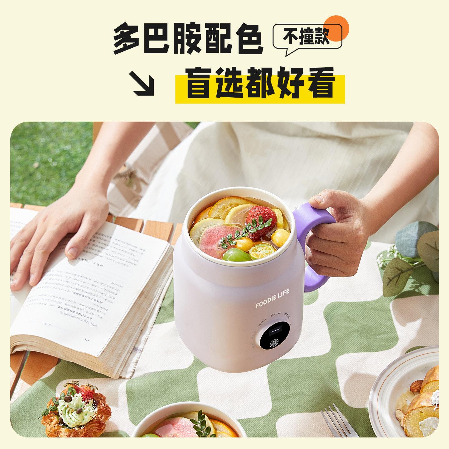 旅骑行可携式陶生釉养电热杯XFC4C多段温控保温瓷8小时轻智能电炖