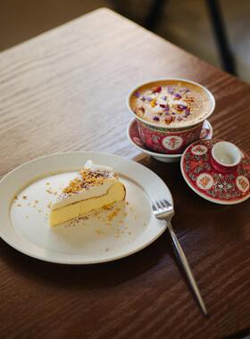 伍杯C景镇咖啡厅点心盘德陶瓷ROM平20.5M蛋糕盘圆形暖白盘色简约