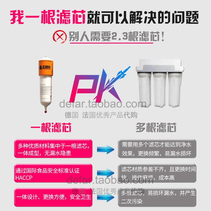 德水丽净水器家用直滤芯饮直饮过水系统超滤机净pure-ene水机国龙