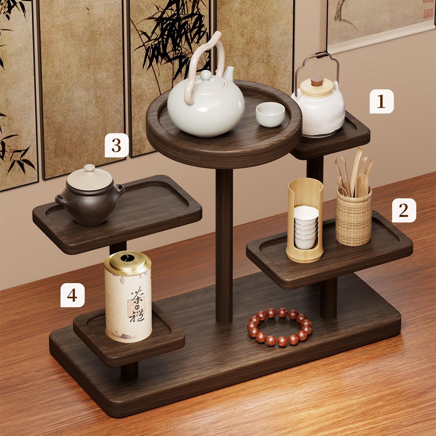 桌古博架/林家用桌上层展示陈列面架子桌面茶具紫砂壶收纳摆件杯