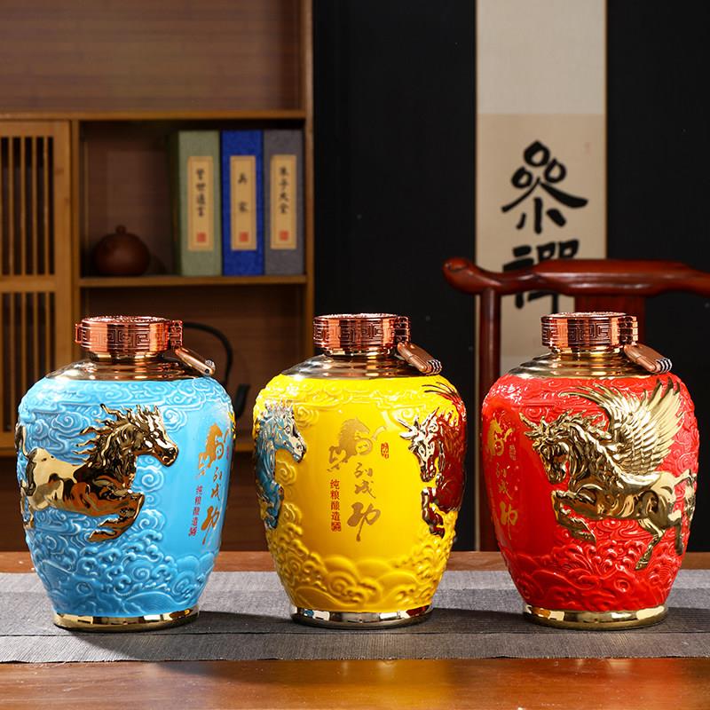 陶瓷高端空马酒坛5斤121装家用礼套装坛窖藏密封罐酒定瓶送制