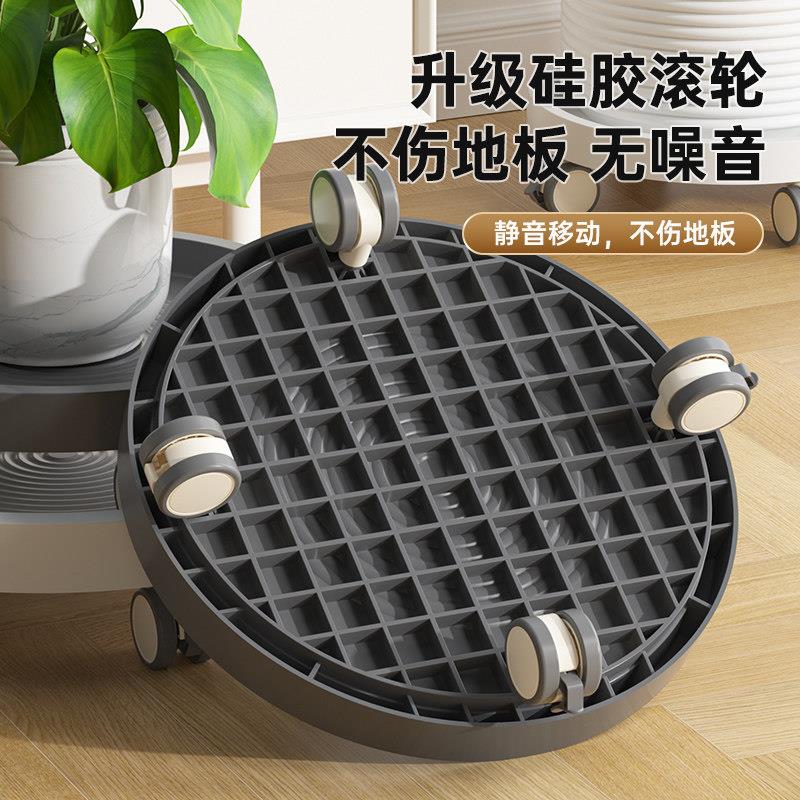 可移SCL-动花盆托盘带底座轮万向轮盘底托滑轮底托轮子风拖扇滚盆