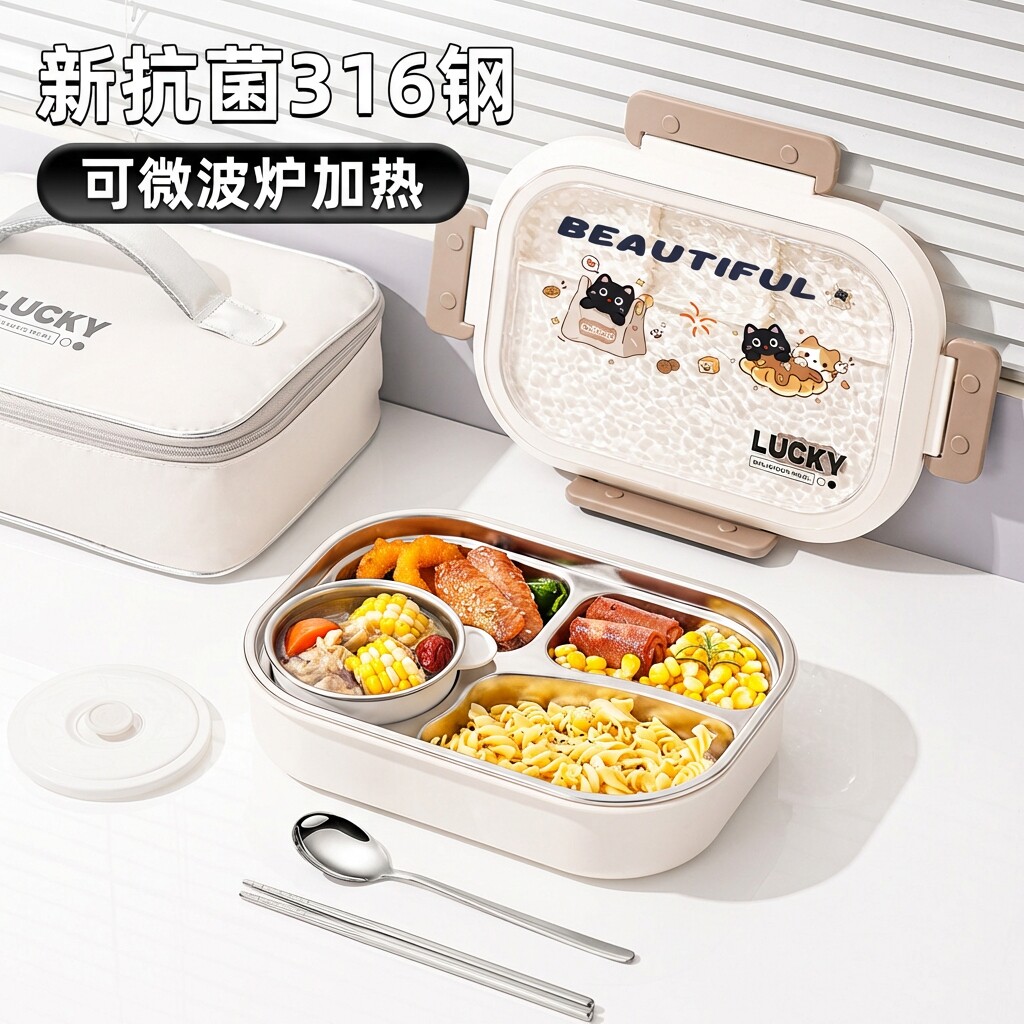 饭盒小学生专用316食品级男孩上学餐盒2026新款上班族带饭便当盒