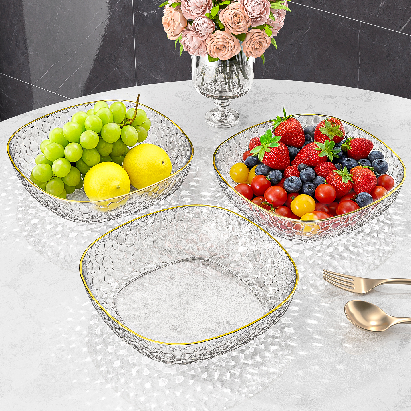 干果盘客厅家用轻奢高端透明