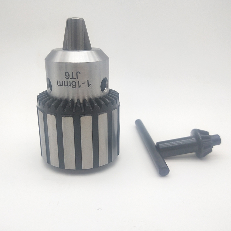 新t6锥孔钻夹头无螺纹无丝光孔连接三欧Eb17能夹1-16mm全钢耐用重