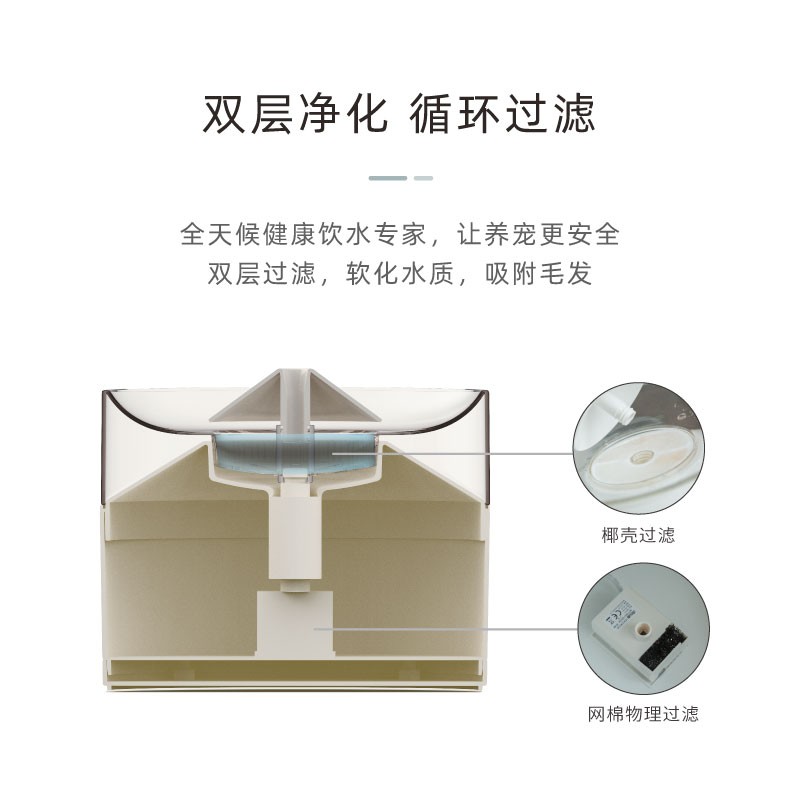 美芙猫咪饮水机流动自动循环宠物水盆猫用喝水神器狗喂水器滤芯