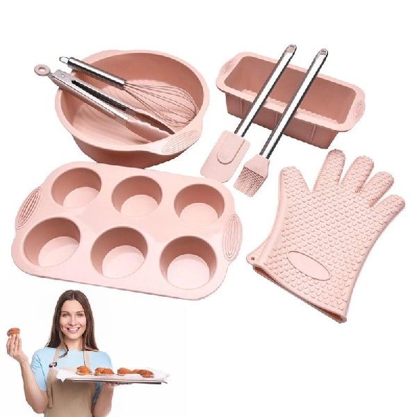 8Pcs Silicone Cooking Utensils Set NonStick Kitchen