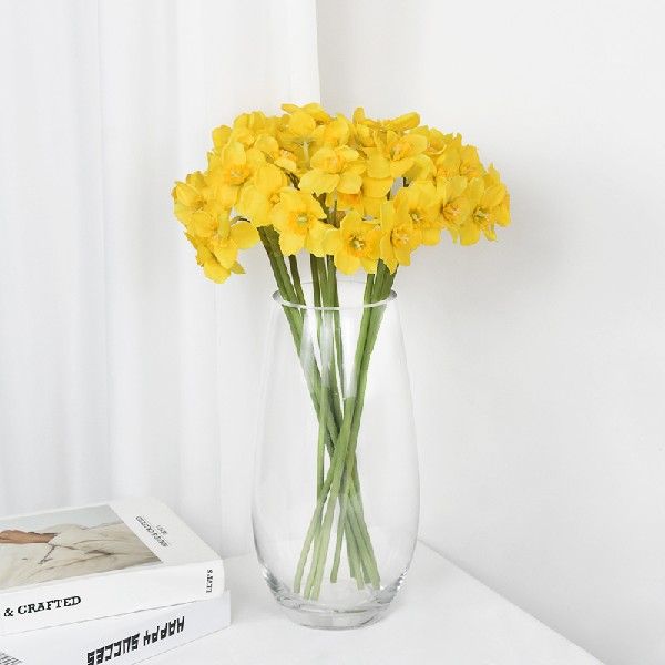 6Pcs Bundle Artificial Narcissus Flower Silk Daffodils
