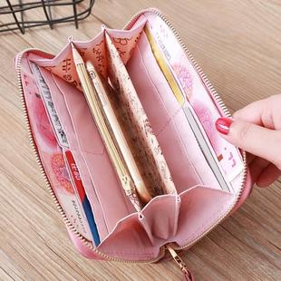 long mobil pattern 极速Women litchi section purse handheld