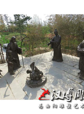 极速玻璃钢仿铜人物雕塑户外文化广场铸铜二十四孝主题恣蚊饱血人