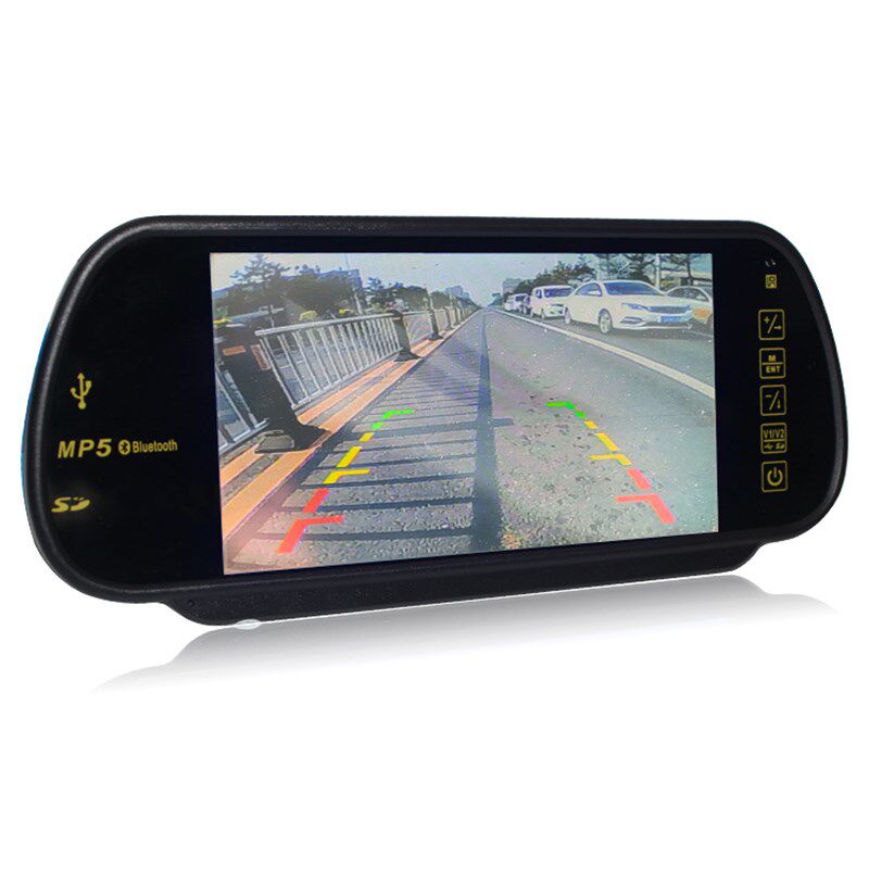 极速全格式1080P 汽车载用7寸高清后视镜显示器MP5倒车摄像影像后