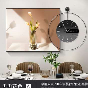 新品厂销b电表箱画装饰画带钟表可推拉遮配电箱总开关盒网路理线