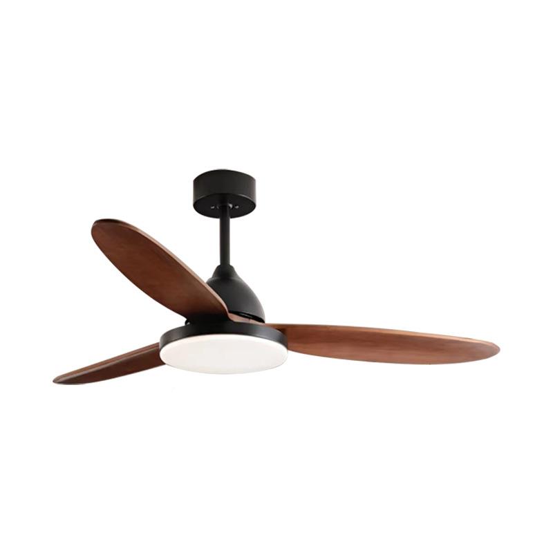 代现简约实木吊扇灯客厅餐灯厅一风扇灯家用吊顶风扇体电风扇吊灯