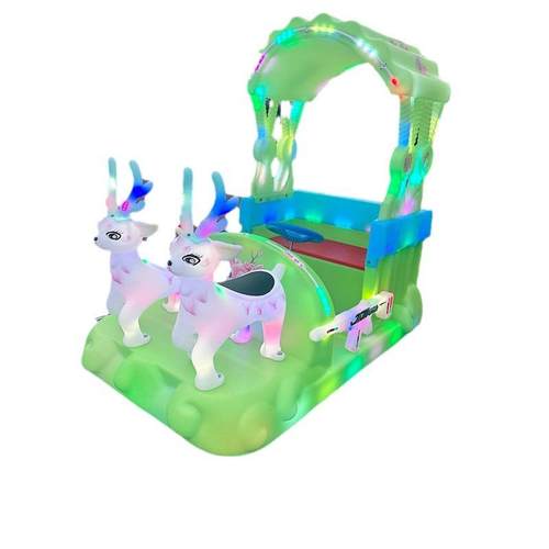 户外公园摆摊遥控儿童电动发光游乐车商场广场碰碰车麋鹿定时投币