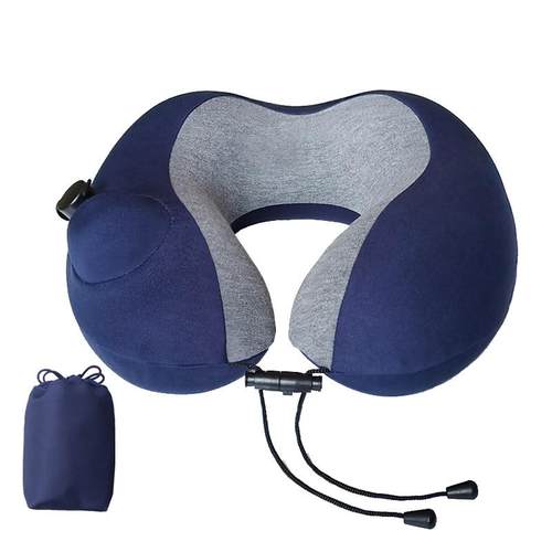 现货按压充气旅行脖子枕U型旅游颈枕午睡枕飞机靠枕睡觉
