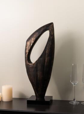 现代售楼处玄关雕塑艺术品样板房展厅酒店大堂前台抽象装饰摆件