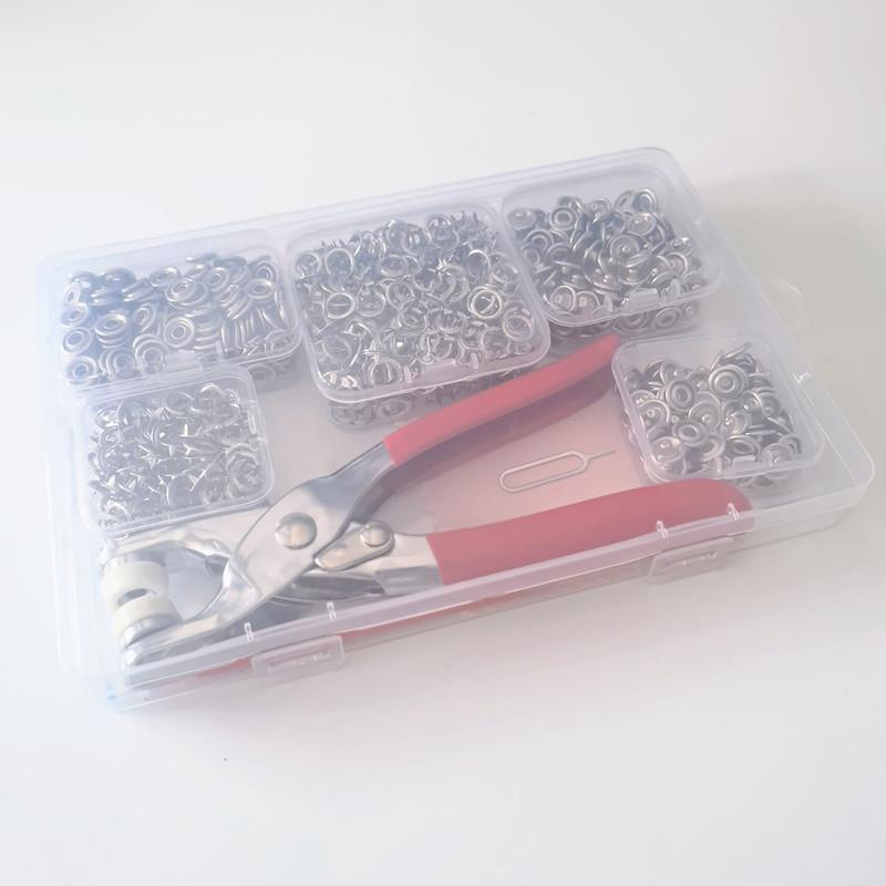 20套9.5m母m银色空VEB心五扣4含钳子免缝五爪爪扣套装纽扣金属子