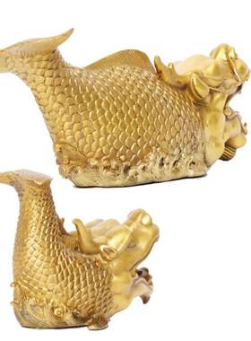 厂家铜器铜螭吻铜龙鱼摆件鸱尾鸱吻龙头鱼吻兽