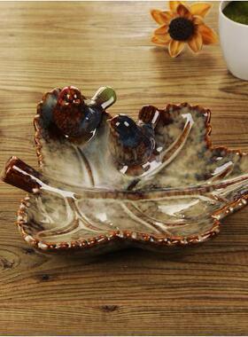 精美家居摆件陶瓷窑变果盘窑变陶瓷工艺品zkz2005陶瓷工