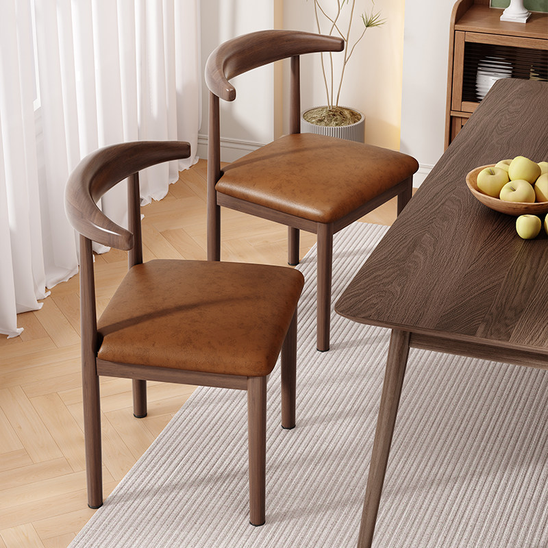 速发餐商家用餐桌椅子轻奢高级感靠背角仿实木牛椅椅椅用茶椅休闲