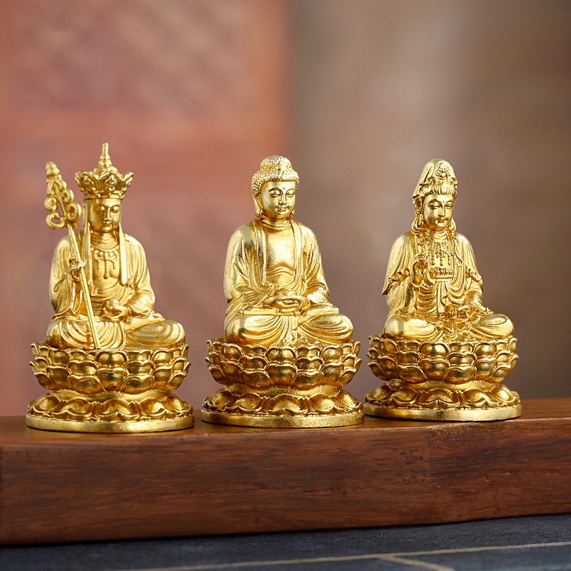 速发汉传吉祥纯乌随身嘎铜小佛像释迦音尼阿弥陀佛药师地藏王观摩