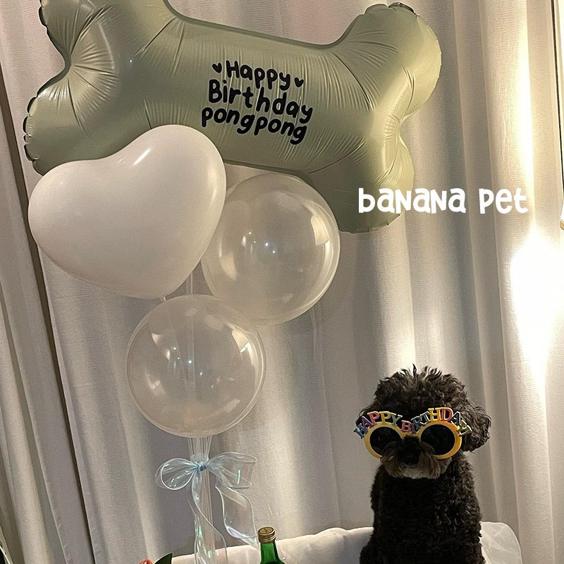 速发 pet猫咪磨砂小猫爪骨头气球生日派对布置背景装饰