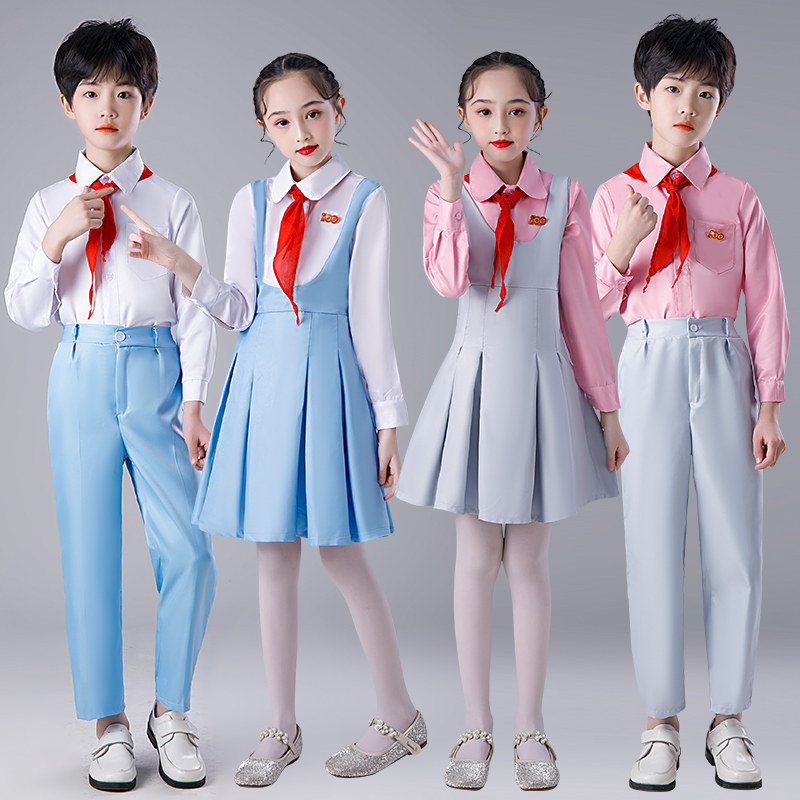 速发儿童冯琳中小学一国领巾红庆十生大合唱服朗诵比赛演出服