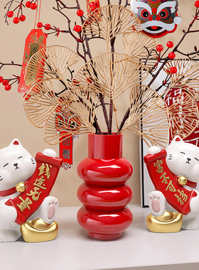 速发招物猫摆件玄关前台家乔装饰品福桶生意兴隆开业礼财居迁新居