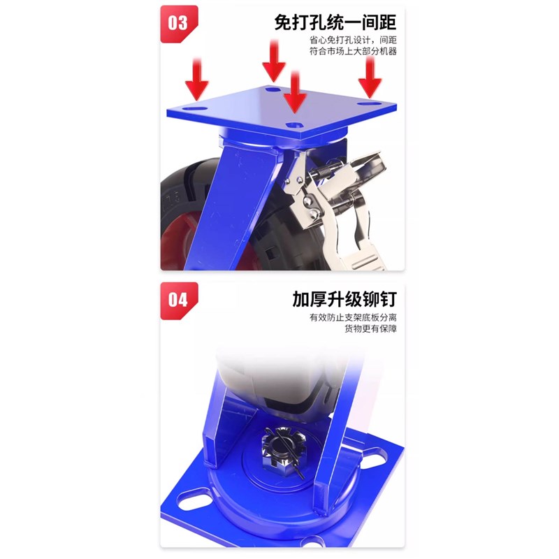 速发超重型橡胶轮6寸8寸10寸12寸14寸16寸工业用铁芯橡胶向轮轱辘