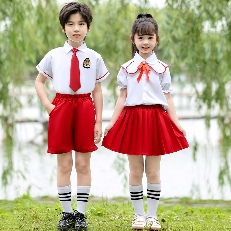 速发服童主合唱朗诵小学生毕业照大持人礼儿运动会学院风套装班服