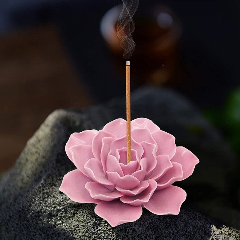 速发跨境陶瓷手工花香艺 香道线香插陶瓷工 品插陶瓷香薰摆件礼品