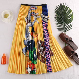 速发Wos Skirt   Vitage Casu Sumr Log Skirt Fashio